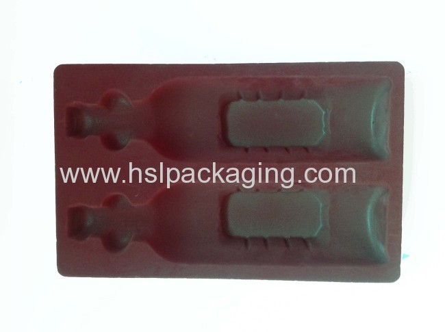 factory provide ps flocking blister tray for wine packaging