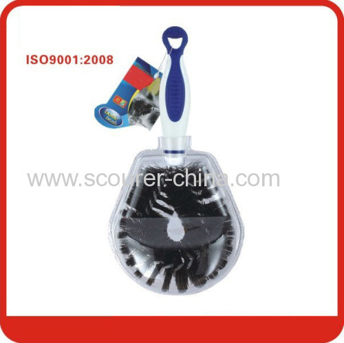 Eco-Friendly Blue+white+black Multi-functional plastic bottle brush