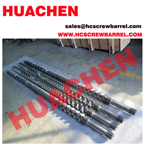 Parallel twin screw barrel for PVC Caco3