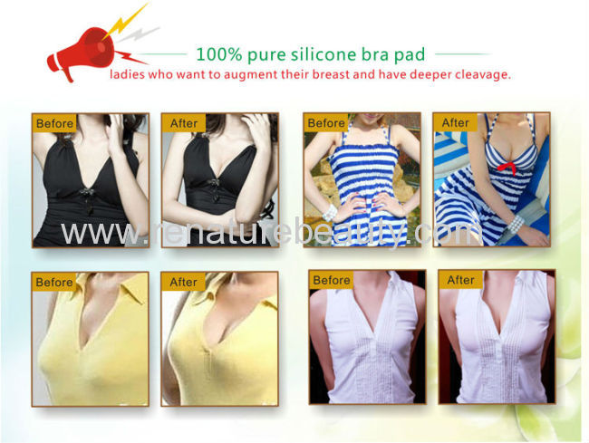 Invisible silicone bra pads for pushing up breast size easily