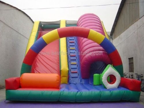 Giant Dual Inflatable Tunnel Slide