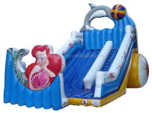 Blue Inflatable Mermaid Slide For Sale