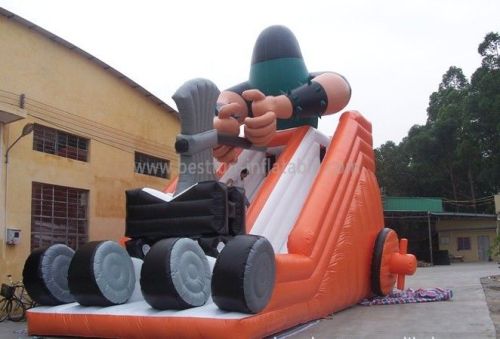 Custom Double Lanes Inflatable Woodcutter Slide