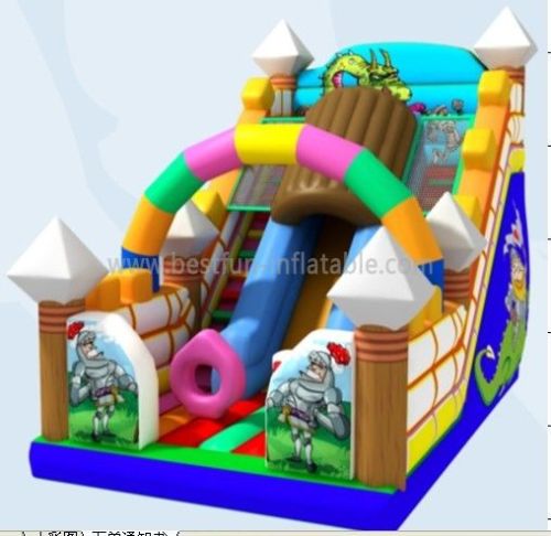 Colorful Printing Cartoon Inflatable Slides