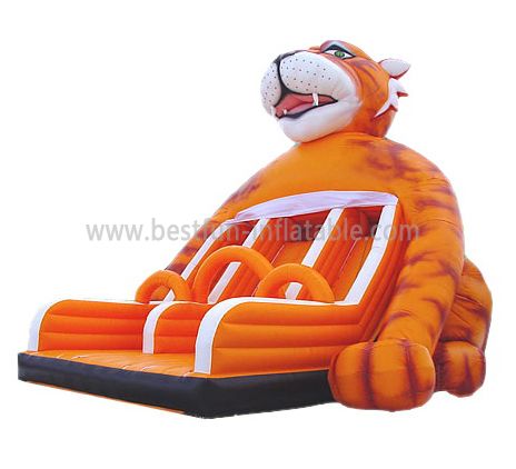 Cute Inflatable Tiger Slide For Kids
