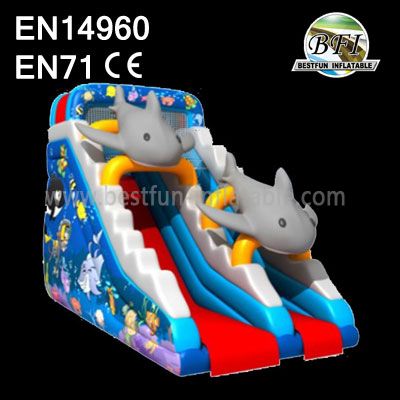 New Inflatable Dolphin Cartoon Slide