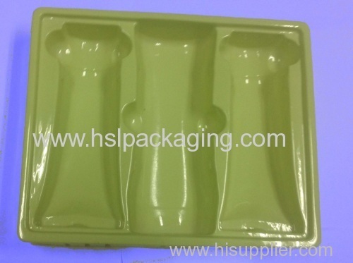 PP PET Cosmetics flocking blister clamshell tray