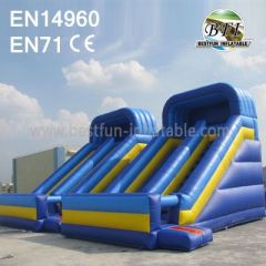 Blue Inflatable Double Water Slide Bouncer