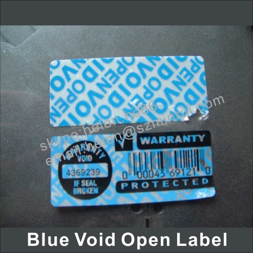 Warning Warranty Void Security Labels Sticker Tamper Proof Serial Numbering With Barcode