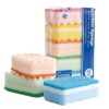 Colorful Wave Kitchen Cleaning Sponge with Scouring Pad