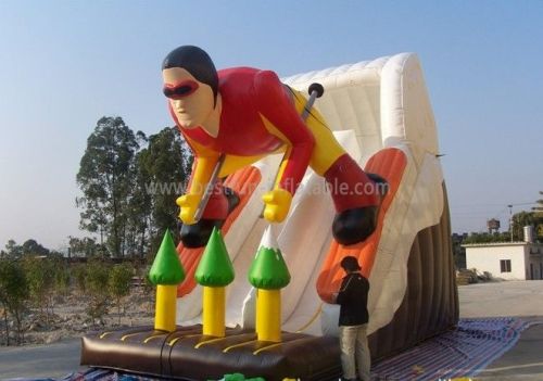 Commercial Inflatable Slide Skiing Man