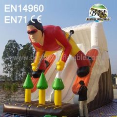 Commercial Inflatable Slide Skiing Man