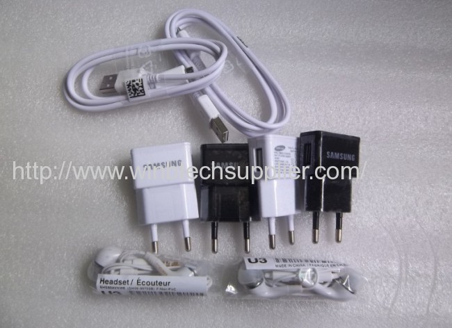 USB Charger 100% 2A EU Plug Wall Charger + MICRO USB Cable For Samsung Galaxy S4