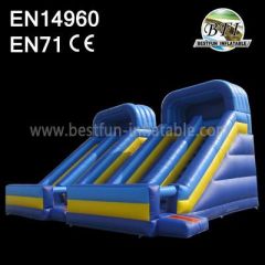 Small Blue Inflatable Slide Double