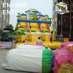 Giant Double Lanes Inflatable Dinosaur Slide Sale
