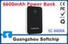 6600mAh Rechargeable Power Bank Station For Ipad 2 Iphone 4 PSP