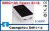 Black Rechargeable Power Bank With 8800mAh External Battery SC-8800