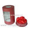 2C Printing Cardboard Tea Boxes With Flower Logo Embossed , Clear PVC Window / Lids