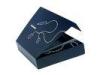 Rigid Christmas Foldable Blue Cardboard Chocolate Box Matt Lamination , 180 X 190 X 40