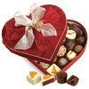 Heart Shaped Red Cardboard Chocolate Box With Covering Velvet / Butterfly Tie