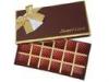 Stamp / UV Coating Brown Cardboard Chocolate Box With 18 Cells Customized Sizes