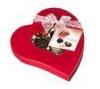 Red Heart Shaped Rigid Cardboard Chocolate Box With Pantone / CMYK UV Coating