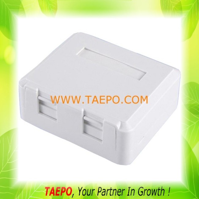 1-port CAT5E 8P8C surface box without keystone jack