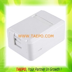 1-port CAT5E 8P8C surface box without keystone jack