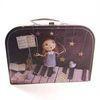 Colorful Printed Cardboard Suitcase Box With Metal Lock / Handle For Storing Children's Clothing