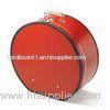 Round Portable Red Paperboard + Fancy Paper Cardboard Suitcase Box With Lock For Girls