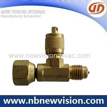 Brass Tee Male Fittings with Female Flare Nut - Charging Valve