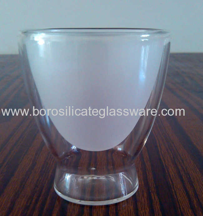 Sand Blasted Double wall Glass tumbers Glass coffee cups