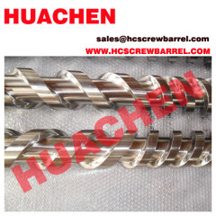 Bimetallic parallel twin screws and barrel for PVC Caco3 pipe