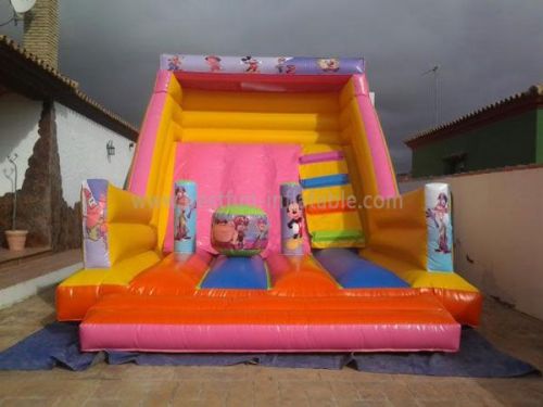 Pink Inflatable Mickey Mouse Theme Slide