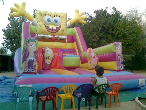 Cartoon Inflatable Spongebob Children Slide For Sale