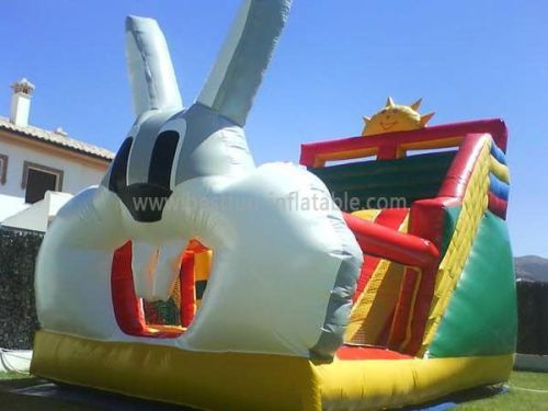 Funny Inflatable Rabbit Animal Dry Slide