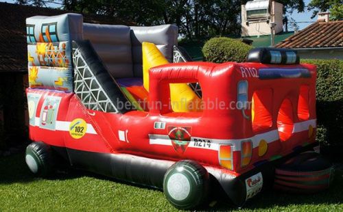 Fire Truck Bounce Slide Inflatable