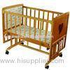 Small Swing Baby Wooden Cribs With Brakes Wheels , Modern Baby Cribs