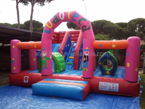 Pink Backyard Inflatable Slides Playground