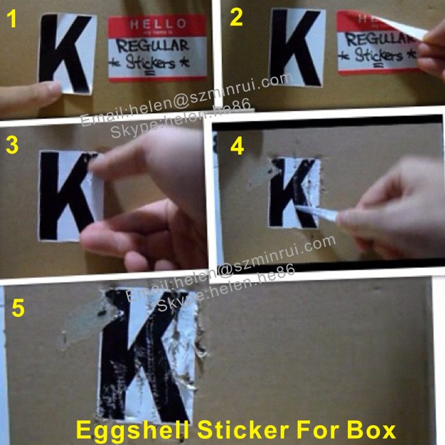 Custom Tamper Evident Vinyl Eggshell Sticker 