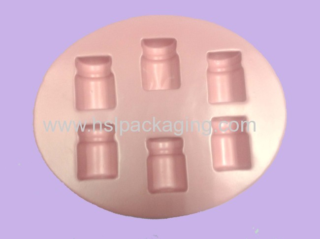 Flocked blister tray for cosmetic product packaging