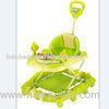 Musical Plastic Rolling Baby Walker , Ajdustable Backrest Green Kids Walker