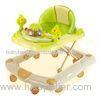 Green Plastic Rolling Baby Walker , Kids Walker With Musical / Lovely Toys