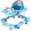 Blue Carton Rolling Baby Walker With Lovely Toys , Plastic Baby Walker