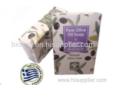 Natural Olive Oil Soaps with Lavender & Honey in carton box 100 gr.