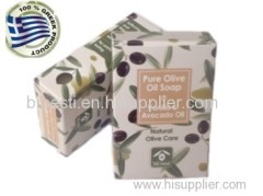 Natural Olive Oil Soaps with Vanilla & Avocado Oil in plastic wrapping 100 gr