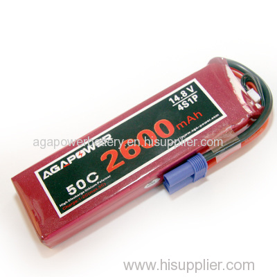 AGA Power lipo battery pack 2600mah 50C 14.8V 4cells