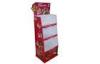 Red Cardboard Paper Floor Display Stands For Choco - Pie Selling