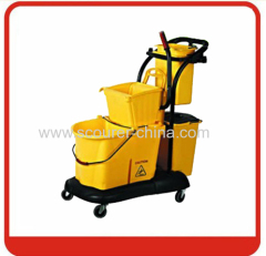 36QT American style mop cleaning bucket wringer Side pressing trolley