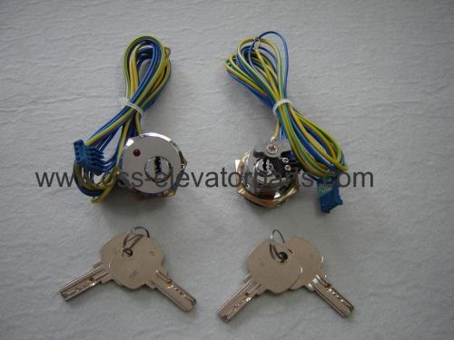 Otis keyswitch SH3 polished chrome 24V autoreset with 2 keys (with real SH3 key)
